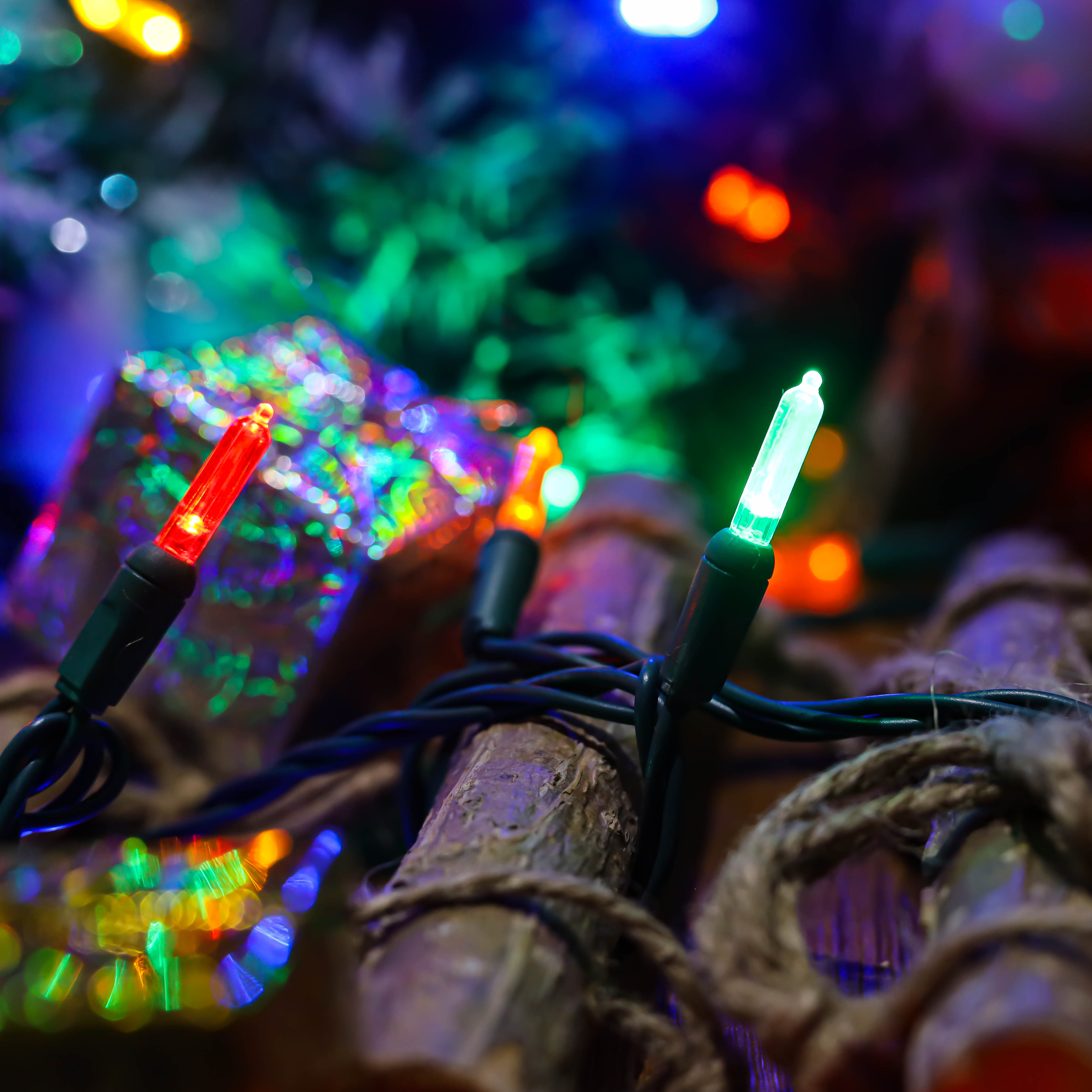 UL T5 LED Christmas Lights Multi String Lights Green Wire Light Set Waterproof Outdoor 