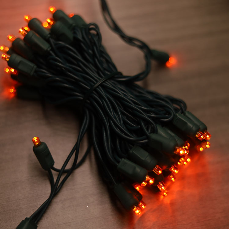 5MM Wide Angle Mini LED String Lights UL Orange Light Set Outdoor