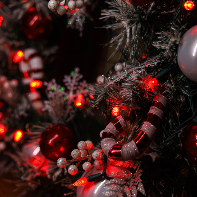 UL Christmas Light C3 String Light Red LED Waterproof for Outdoor